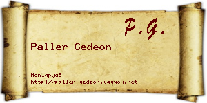 Paller Gedeon névjegykártya